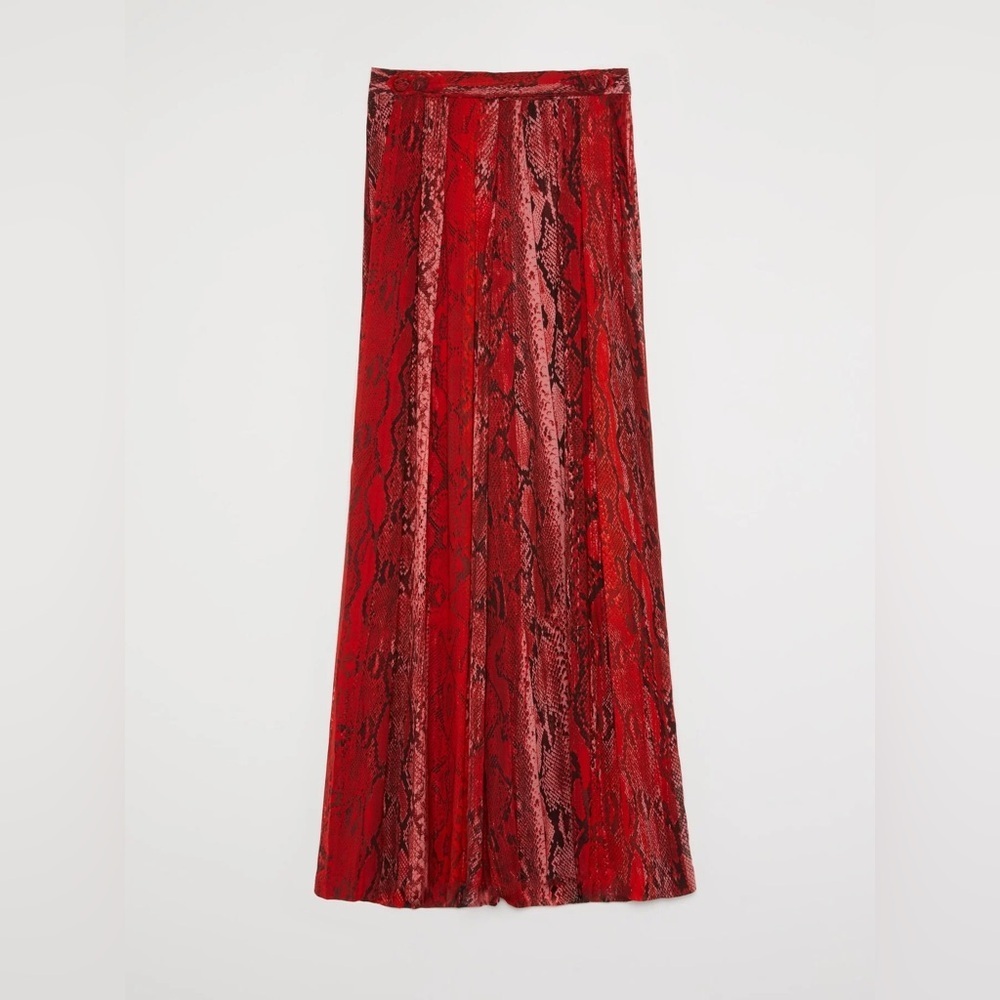Just Cavalli Red Python Print Palazzo Pants IT 40… - image 1